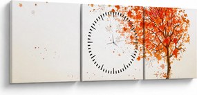 Obraz - Drzewo na wietrze (z zegarem) (90x30 cm)