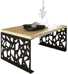 Industrialny stolik kawowy czarny + dąb artisan K9-G88
