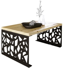 Industrialny stolik kawowy czarny + dąb artisan - Ofelio 3X