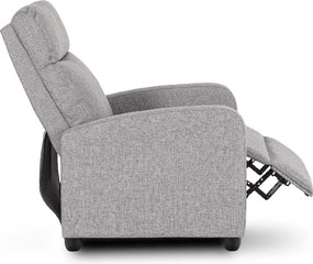 Fotel Rozkładany DANNY Wypoczynkowy z Podnóżkiem Szary Nowoczesny