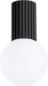 Czarna lampa sufitowa ze szklanym kloszem ø 12 cm Orbital – Sollux