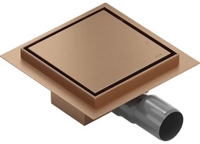 Mexen Flat-Q M13 wpust podłogowy kwadratowy 15 x 15 cm, miedź szczotkowana - 1C10015