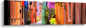 Obraz - Kolorowy dom w Burano, Wenecja (170x50 cm)