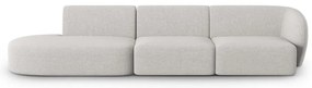 Jasnoszara sofa z tkaniny szenilowej prawostronna 311 cm Paolo – Milo Casa