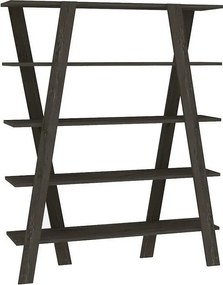 Regał na książki – 120 cm x 150 cm x 25 cm – Czarny – Płyta wiórowa pokryta melaminą