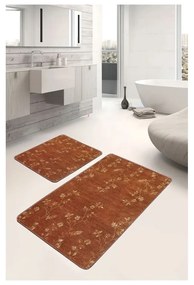 Brązowe aksamitne dywaniki łazienkowe zestaw 2 szt. 60x100 cm – Mila Home