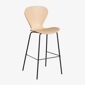 Zestaw 2 Wysokich Stołków Uit ↑75 Cm & Czarny & Polipropylen Pszeniczny Brąz & Polipropylen - Sklum