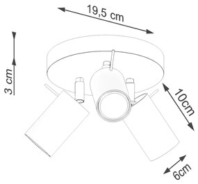 Plafon RING 3P ochra czerwona SOLLUX  LIGHTING