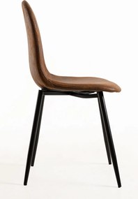 Zestaw 4 Krzese Black Teok Ekoskóra