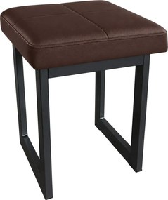 Taboret Solid podstawa metalowa stołek loft Eko-skóra : Kolor Stelaża - Czarny , Kolor tkaniny - EKO-SKÓRA - 2D, Typ tkaniny - Eko-skóra , Wysokość - 45 cm