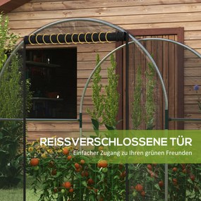 Outsunny Siatka Ogrodowa z Drzwiami Tunel Ochronny dla Roślin Czarna Stalowa Siatka Ochronna przed Owadami i Szkodnikami 12x15x15m do Ogrodu Balkonu | Aosom PL