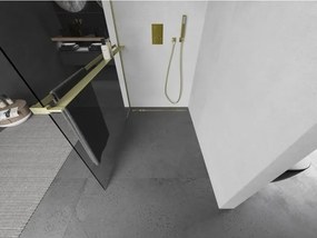 Mexen Kioto+ ścianka prysznicowa z półką Walk-in 105 x 200 cm, transparent, złota szczotkowana - 800-105-121-55-00