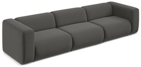 Szara aksamitna sofa 319 cm Ekahi – Makamii