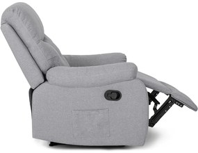 Fotel Masujący INTER 2 Rozkładany z Podnóżkiem Szary Nowoczesny