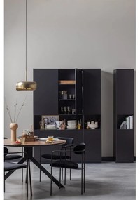 Czarny regał modułowy z litego drewna sosnowego 120x210 cm Finca – WOOOD