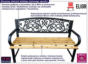 Ławka ogrodowa z siedziskiem z drewna jodłowego - Ohmo 5X