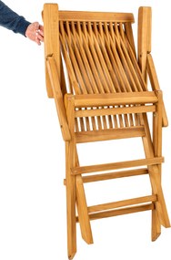 TAMAN RUSSET FSC® - ogrodowe składane krzesło teakowe - Towar rozpakowany (N366,N514)