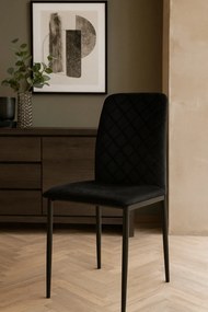 Czarne krzesło tapicerowane  A2-G38