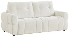 Kanapa 3-osobowa rozkładana z beżowej tkaniny szenilowej ECORIA