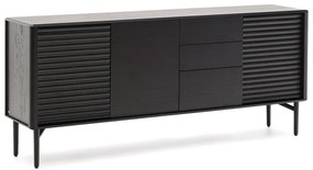 Czarna komoda w dekorze dębu 200x86x45 cm Lenon – Kave Home