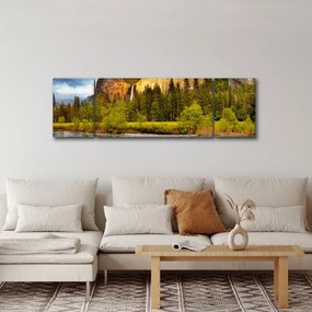 Obraz- Skały nad jeziorem (170x50 cm)