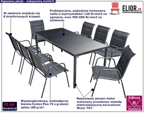 Zestaw mebli ogrodowych Mosler - Czarny