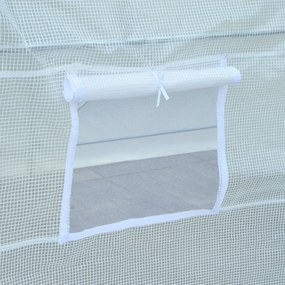 Outsunny Szklarnia Tunelowa Ogrodnicza Biała Praktyczna i Wytrzymała 245x200x200cm | Aosom PL