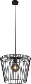 Czarna industrialna lampa wisząca druciana - 7X S565 F8-M09