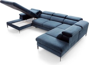 Masseno Narożnik MESTO z funkcją spania i pojemnikiem na pościel Narozniki U, Rozkładana sofa - Niebieski, VOGUE 13
