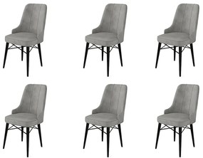 Zestaw krzeseł do jadalni Pare Grey and Black, 6szt.