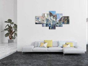 Obraz - Aleja starego miasta, malarstwo akrylowe (125x70 cm)
