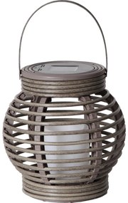 Brązowy lampion solarny LED odpowiedni na zewnątrz Star Trading Rotang, wys. 16 cm