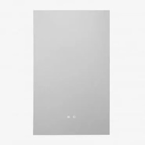 Lustro Ścienne Prostokątne 55x90 Cm Do Łazienki Z Oświetleniem Led I Funkcją Przeciwmgielną Riben Transparent - Sklum