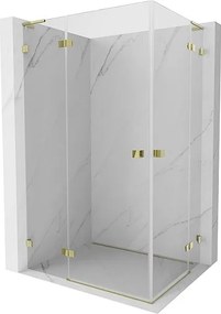 Mexen Lunar L Duo kabina prysznicowa uchylna lewa 85 x 70 cm, transparent, złota - 834L-085L-070P-50-00