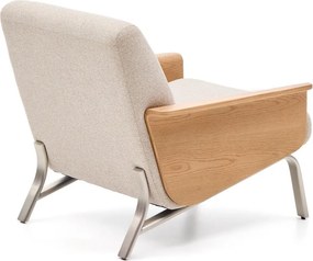 Beżowy fotel z tkaniny szenilowej Amsen – Kave Home