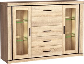 Komoda MALAGA 157 cm do Salonu Sypialni Dąb sonoma