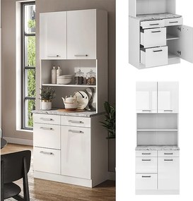 Blok kuchenny biały wysoki połysk 80x60x81.6 r-line