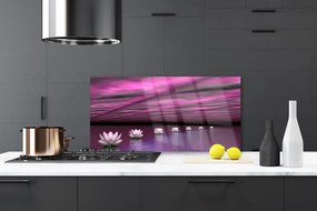 Szkło do Kuchni na Ścianę Lilie Wodne Na Jeziorze