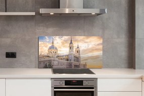 Panel szklany do Kuchni Katedra w Blasku Zachodzącego Słońca