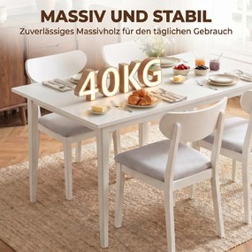 HOMCOM Stół jadalniany dla 8 osób, nowoczesny stół kuchenny z masywnymi nogami, 180 cm, kremowy | Aosom PL
