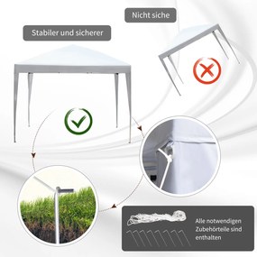 Outsunny Pawilon Składany 3x3m Stal Oxford Ochrona UV Imprezy Ogrodowe Biały | Aosom PL