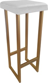 Hoker ALEX krzesło barowe tkanina Welur podstawa metalowa : Kolor Stelaża - Złoty, Kolor tkaniny - VELVET - MG39, Wysokość - 90 cm