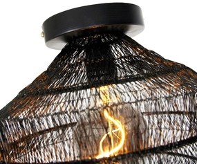 Orientalna lampa sufitowa czarna 25 cm - VadiKolonialny Oswietlenie wewnetrzne