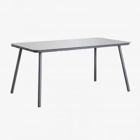 Prostokątny Stół Jadalniany 160x90 Cm Ze Szkła I Aluminium Arhiza Grafitowa Szarość - Sklum