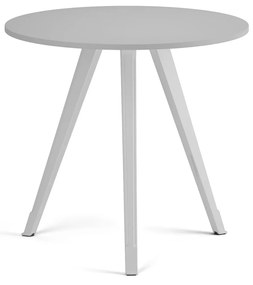 Stolik kawowy PRIMO ZEN, średnica 80 cm, biała podstawa, szary