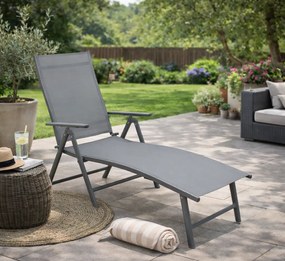 BALI - składany aluminiowy leżak ogrodowy - 2. gatunek (N437)