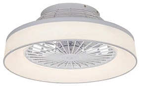 Biały Wentylator sufitowy z lampą z efektem gwiazdy 47 cm z LED ściemnialny z pilotem - Emily Nowoczesny Oswietlenie wewnetrzne