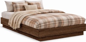 Nowoczesne łóżko z oświetleniem led brązowy dąb 90x200 H8-Z49