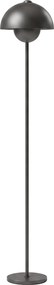 HOMCOM Lampa stojąca, okrągły klosz, włącznik nożny, długi kabel, elegancki wygląd, metal, szary | Aosom PL