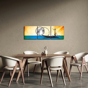 Obraz - Malarstwo starożytne (z zegarem) (90x30 cm)